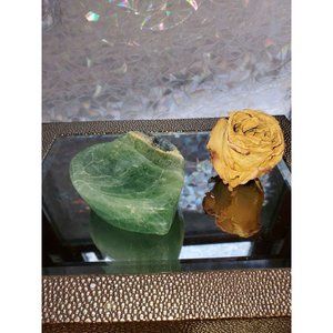 Green and Purple Flourite carved bowl